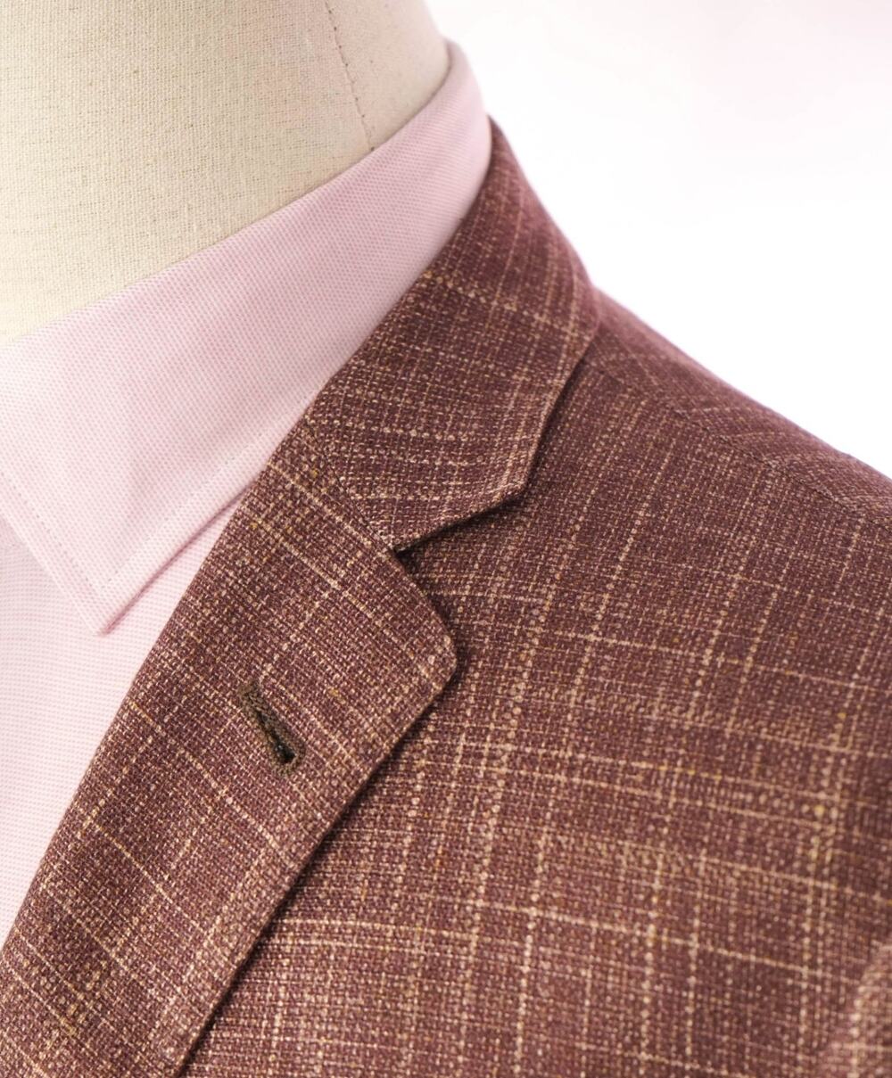 $2,195 CORNELIANI - Brick Red *PURE SILK* Blazer - 44R